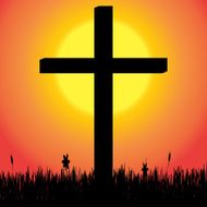 Vector silhouette of a cross N6