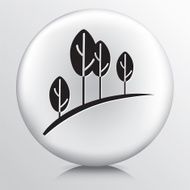 Round Icon With Trees On A Hill