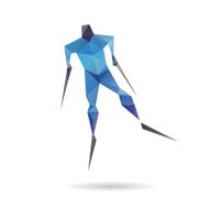 Skier abstract isolated on a white backgrounds vector illustration N3