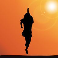 Vector silhouette of a woman N1534