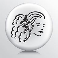 Round Icon With Hairdressing Hair Stylist Symbol
