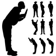 Vector silhouette of old people N87