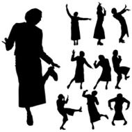 Vector silhouette of woman N292