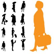 Vector silhouette of business people N47