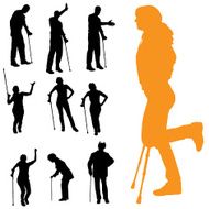 Vector silhouettes of people N170