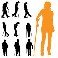 Vector silhouettes of people N171