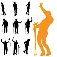 Vector silhouettes of people N172