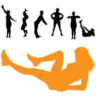 Vector silhouettes of woman N87