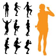 Vector silhouettes of woman N88