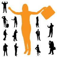 Vector silhouette of business people N48