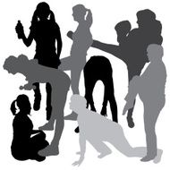 Vector silhouette of a woman N1537