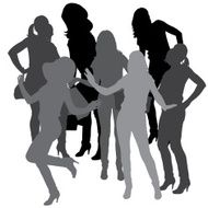 Vector silhouette of a woman N1538