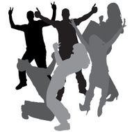 Vector Silhouette Of People N603