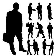 Vector silhouette of business people N50