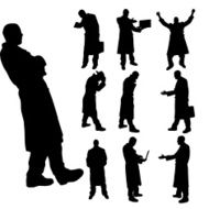 Vector silhouette of business people N52
