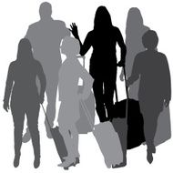 Vector silhouette of businesswoman N91