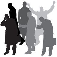 Vector silhouette of businessman N47