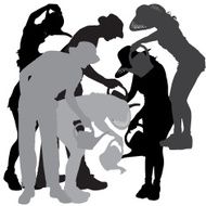 Vector silhouette of a gardener N33