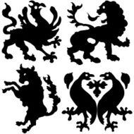 set of heraldic elements