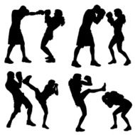 Vector silhouettes of people N174