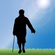 Vector silhouette of old people N91