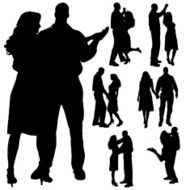 Vector Silhouette Of People N607