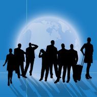 Vector silhouette of business people N56