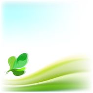 Abstract vector background with green leaves
