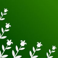 Green background with tulips