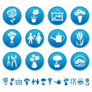 Flowers and gardening icons