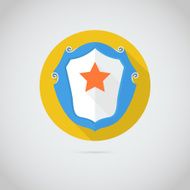 Flat vector icon with red star