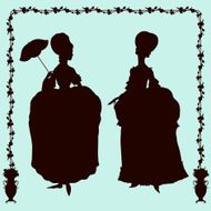 Women in rococo style costumes N2