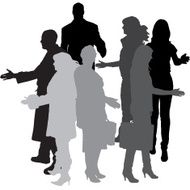 Vector silhouette of business people N57