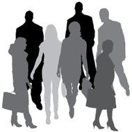 Vector silhouette of business people N58