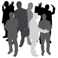 Vector silhouette of businessman N57