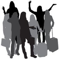 Vector silhouette of businesswoman N92