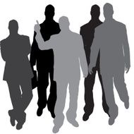 Vector silhouette of businessman N60