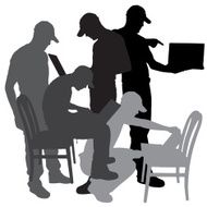 Vector silhouette of a man N649