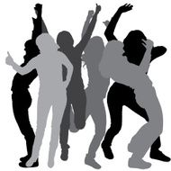 Vector silhouette of a woman N1542