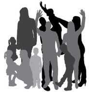 Vector silhouette of a family N179