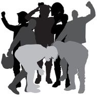 Vector silhouette of a motocross rider