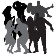 Vector Silhouette Of People N612