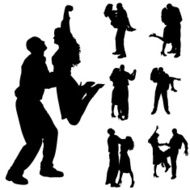 Vector Silhouette Of People N613