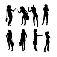 Vector silhouette of a woman N1545