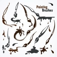 Paint brushes in their work