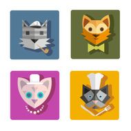 Set of abstract cats vector illustration