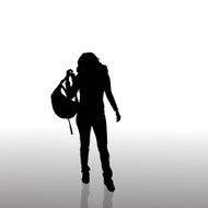Vector silhouette of a woman N1553