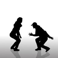 Vector silhouette of a couple N199