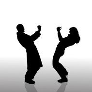 Vector silhouette of a couple N200