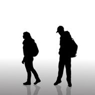 Vector silhouette of a couple N201
